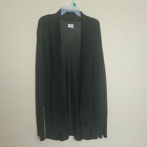 CHICO'S black cardigan women size 3 us-XL 16  long sleeve open casual transparen
